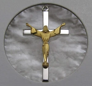 Vintage Theda Jesus Kreuz .925 Sterlingsilber religiöse Medaille Anhänger Charm - Bild 1 von 4
