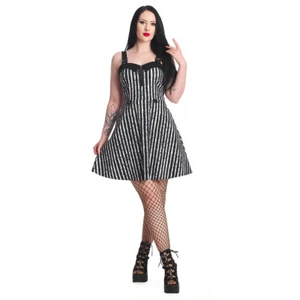 Banned Alternative Gothic Goth Minikleid - Spooky Nightwalks Gestreift - Bild 1 von 21