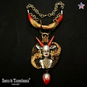 dark gothic jewelry punk talisman necklace amulet pendant satanic vatika vatican - Picture 1 of 24