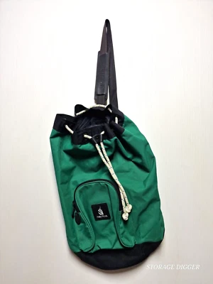 Vintage Nautica Hunter Green / Black Heavy Cotton Canvas Drawstring Backpack - Image 1 of 4