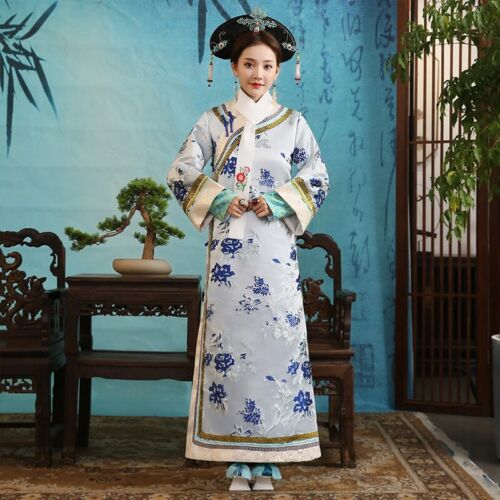 Vintage Long Sleeve Dress Women Ancient Traditional Cheongsam Dress Evening Part