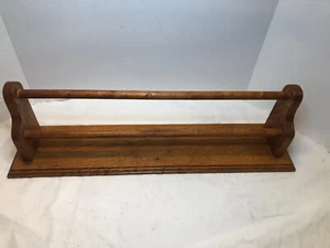 Vintage Rustic Country Style Wall Shelf Wood Primitive Towel Rack - Picture 1 of 8