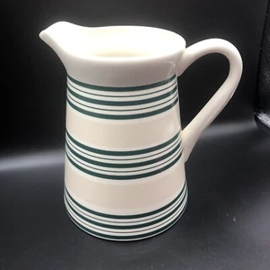 Ralph Lauren Cafe Stripe Green Pitcher ! Fun - Picture 1 of 12