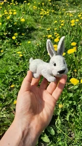 Bunny Easter HandMade Gift White Rabbit Gifts Needle Felting - Picture 1 of 6