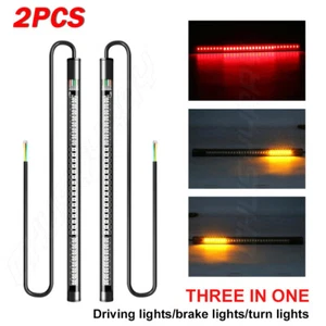 2x 48 LED Señales de giro para motocicleta Tira flexible Intermitentes Ámbar Luz trasera empotrada - Imagen 1 de 9