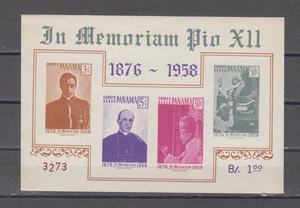 PANAMÁ: 1959 - MNH S/S - SCOTT # C212 IMPERF.  PAPA - Imagen 1 de 1