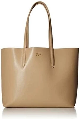 Lacoste Anna Leather Reversable Taupe Incense Open Shopper Tote Shoulder Bag - Image 1 of 4