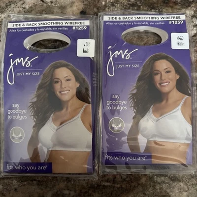 Just My Size Bras 1259 44D New White Back Closure - Image 1 of 4