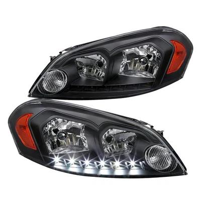 Black Fits 2006-2013 Chevy Impala 2006-2007 Monte Carlo Led Strip Headlights Foto 1 de 4