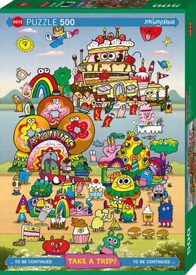 Heye: Take a Trip! with Jon Burgerman: 500 Piece Puzzle - Image 1 of 2