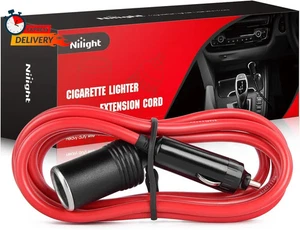 Cable de extensión para encendedor de cigarrillos Nilight resistente 6 pies 12 V/24 V carga para automóvil - Imagen 1 de 3