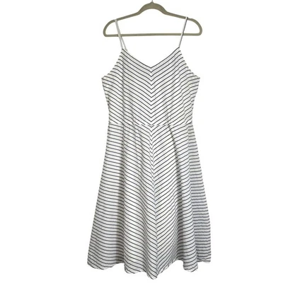 L.L. Vestido midi Bean Signature para mujer talla 16 a cuadros blanco forrado algodón informal Foto 1 de 4