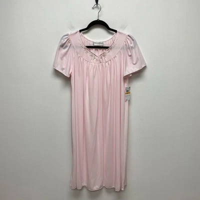 Camisón Miss Elaine Classics Rosa Bordado Floral Manga Acampanada Tricot S Foto 1 de 4