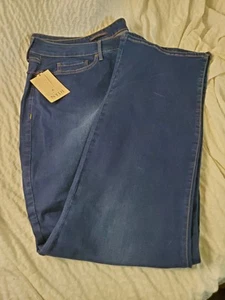 New NYDJ Marilyn Straight Jeans 26W Blue Denim High Rise Dark Wash Classic - Picture 1 of 8