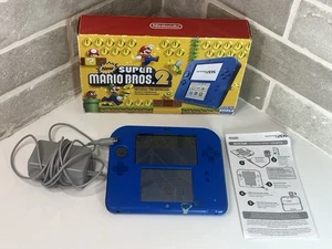 Nintendo 2DS - Electric Blue New Super Mario Bros 2 Tested w/box see Description - Picture 1 of 17
