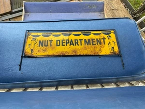 SCARCE DOUBLE SIDED MR PEANUT PLANTERS PEANUT ADVERTISING SIGN Nut Department - Picture 1 of 5