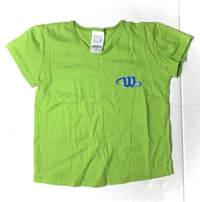 Camiseta deportiva vintage Wilson juvenil niñas mediana verde neón manga corta años 90 Foto 1 de 4