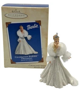 Hallmark Keepsake Celebration Barbie Ornamento 2003 Edizione Speciale Bianco Scintillante - Foto 1 di 6