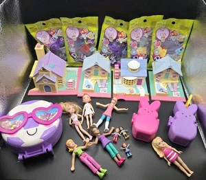 Polly Pocket riesiges Vintage Lot Figuren, versiegelte Tüten, Pollyville Gebäude, Polly Peeps - Bild 1 von 24