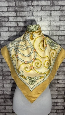 Free FedEx Authentic Hermes  “Jouvence  ”  silk scarf (35”x35”)H113 - Image 1 of 4