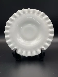 Fenton Hobnail Milk Glass Plate 5.5” Ruffled Edge White Vintage Collectible - Picture 1 of 7