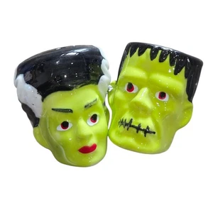 Frankenstein Monster & Bride Halloween Salt & Pepper Shaker Set Exclusive NEW - Picture 1 of 4