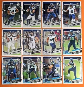 🔵🟢🔵 2023 DONRUSS OPTIC SEATTLE SEAHAWKS COMPLETE BASE TEAM SET (12 CARD LOT) - Picture 1 of 13