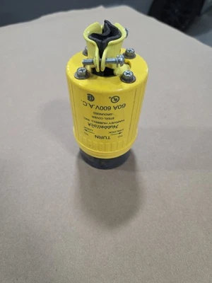 Hubbell HBL26419 60A 600V 3 Pole 4 Wire Power Plug - (works W/ Hbl26418) - Image 1 of 4