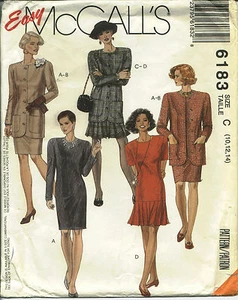 M 6183 Schnittmuster KLEID Plissee Gerade Kleider Trendy JACKE Nähen 10,12,14  - Bild 1 von 1