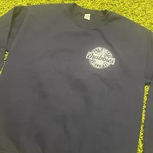 Chubbies Dark Blue Crewneck Sweatshirt Logo "Sky's Out Thighs Out" Men's Medium - Picture 1 of 5