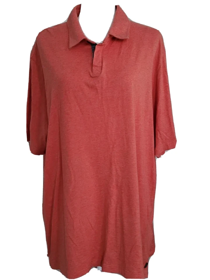 Camisa Polo Ashworth Para Hombre Talla 2XL Algodón Mezcla Lino Coral Foto 1 de 4