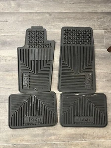 97-01 XJ CHEROKEE 93-98 JEEP GRAND CHEROKEE ZJ OEM MOPAR SLUSH RUBBER FLOOR MATS - Picture 1 of 8