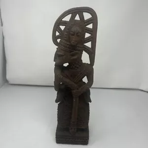 Gani Fakeye - Intaglio in legno africano vintage - firmato alla base - mogano - Foto 1 di 9