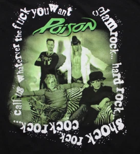 Vintage 2001 Poison Concert Tour T Shirt Adult L Black Double Sided Graphic Tee - Picture 1 of 7