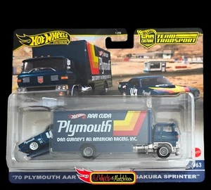 Hot Wheels '70 PLYMOUTH AAR CUDA SAKURA SPRINTER TEAM TRANSPORT NEW  STOCK 2024 - Picture 1 of 1