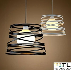 Lampadario Led Moderno Con Paralume In Metallo - Foto 1 di 6