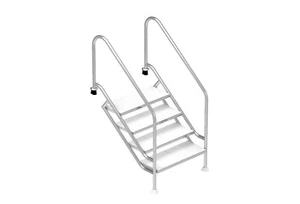 Schwimmbadtreppe 5 stufig V4A Edelstahl lange & breite Bauweise Pooltreppe - Bild 1 von 2