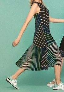 Marc Cain fließendes Kleid mit diagonalem Streifenmuster Gr.N3= De38 - Bild 1 von 6
