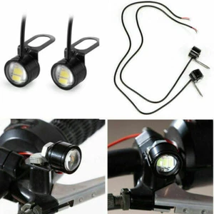 2*White LED Strobe Flash Motorcycle ATV DRL Warning Spotlight Headlight Lamp 12V - Picture 1 of 10