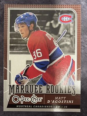 2008-09 O Pee Chee Marquee Rookies 523 Matt D’Agostini Montreal Canadiens  - Image 1 of 2