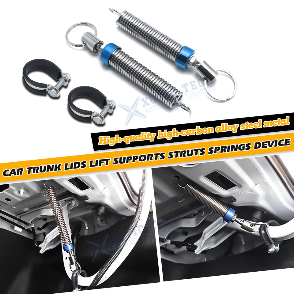 Dispositivo de resorte de elevación de tapa de maletero automático ajustable flexible con 2 abrazaderas Foto 1 de 4