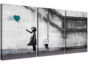 Banksy Balloon Girl Canvas Prints Set of 3 for your Living Room - Picture 1 of 5