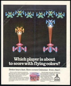 Arte de videojuego Galaxian 1983 Atari 2600 5200 anuncio impreso vintage - Imagen 1 de 7