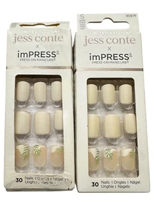 2x Kiss Impress Press-On Manicure Nails - Limited Jess Conte - Byron Bay IM14X - Picture 1 of 6