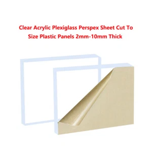 Clear Acrylic Perspex Sheet Cut To Size Plastic Panels 2mm-10mm Thick - Picture 1 of 12