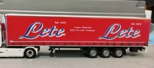 Semirimorchio Lete Acqua sfondo rosso centinati base Herpa 1/87 - Foto 1 di 5