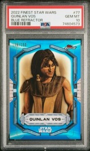 2022 Topps Finest Star Wars QUINLAN VOS #77 Blue Refractor /150 PSA 10 GEM MINT