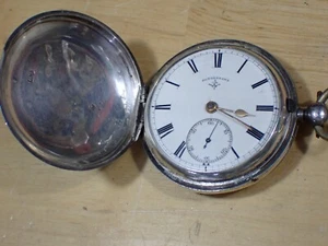 Antique Rotherham's Hunter Pocket Watch English Sterling Silver Case Stamped JR - Picture 1 of 15