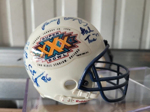2pc lot Dallas Cowboys micro SB XXX helmet autograph signed 10sigs Moose/Novacek Cover