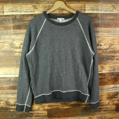 Sudadera Tejida James Perse Para Hombre Talla 1 Manga Larga Gris Cuello Redondo Hecha en EE. UU. Foto 1 de 4